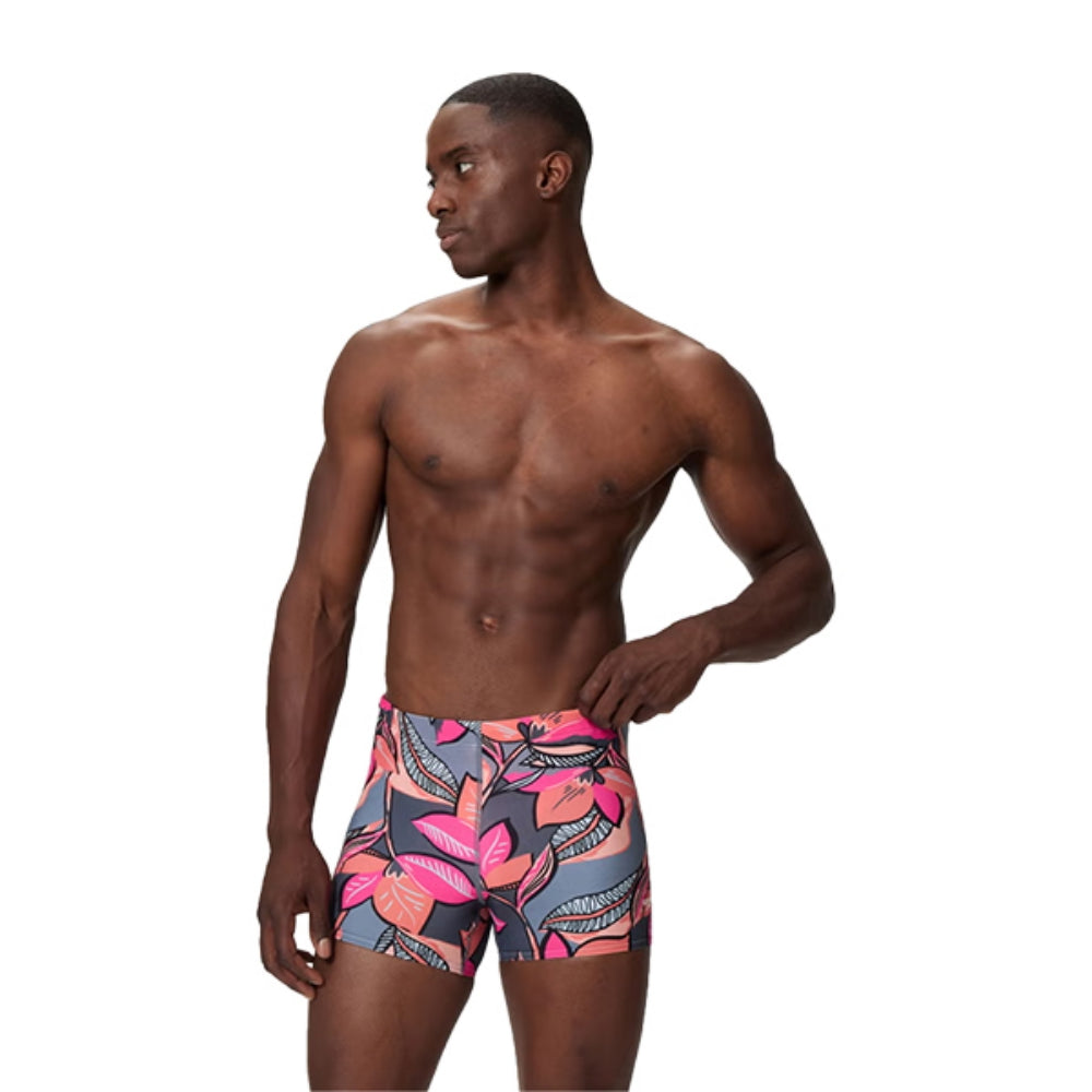 Speedo Mens Print Beachsquare Leg Swimsuits in Multi Color