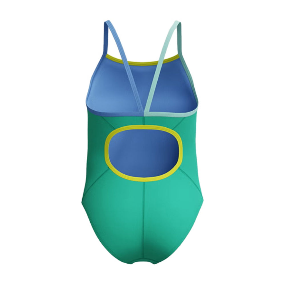 Speedo Kids Solid Propel Back one piece G Swimsuits in Green Color