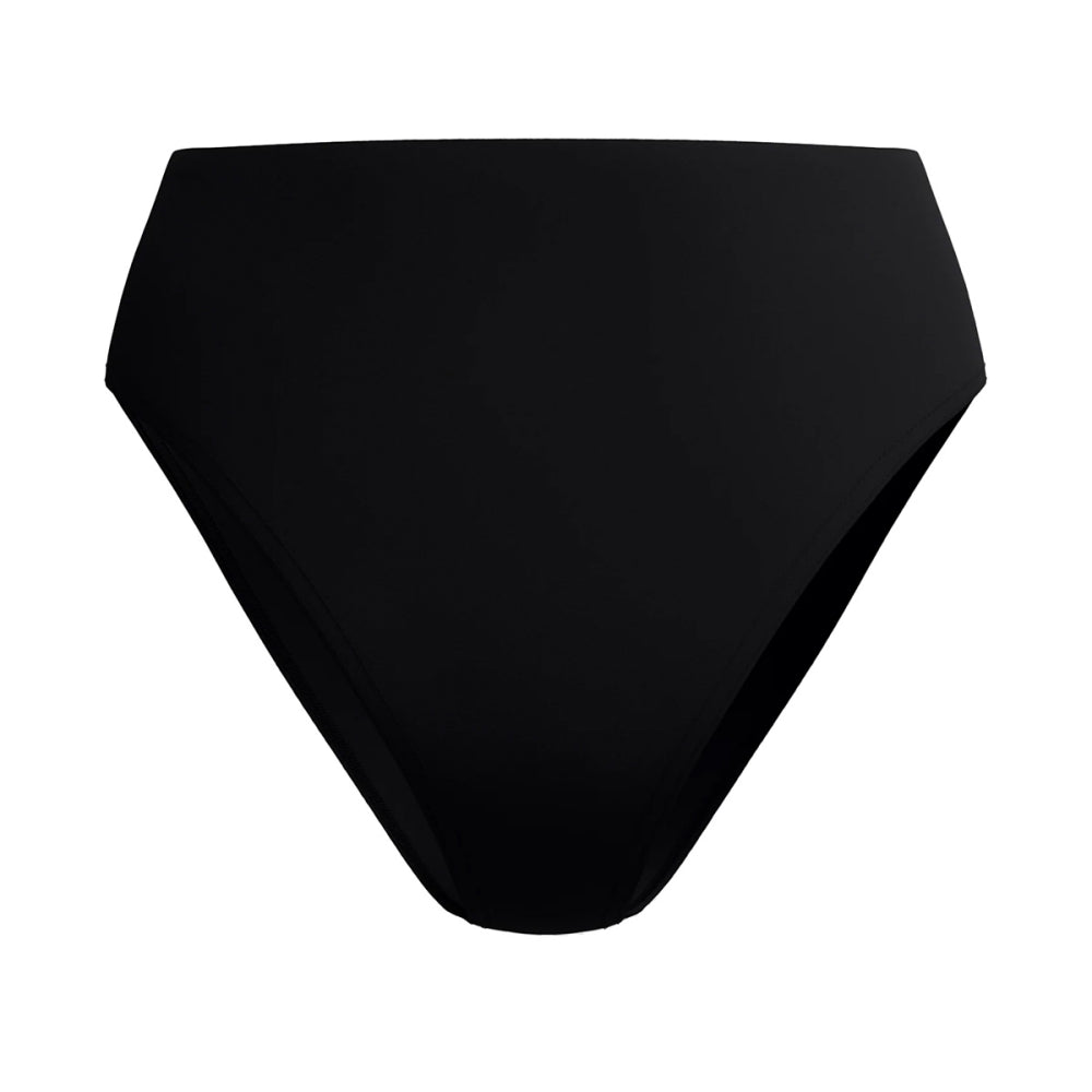 Speedo Womens Solid Cheeky Hi Biki Btt Swimsuits in Black Color