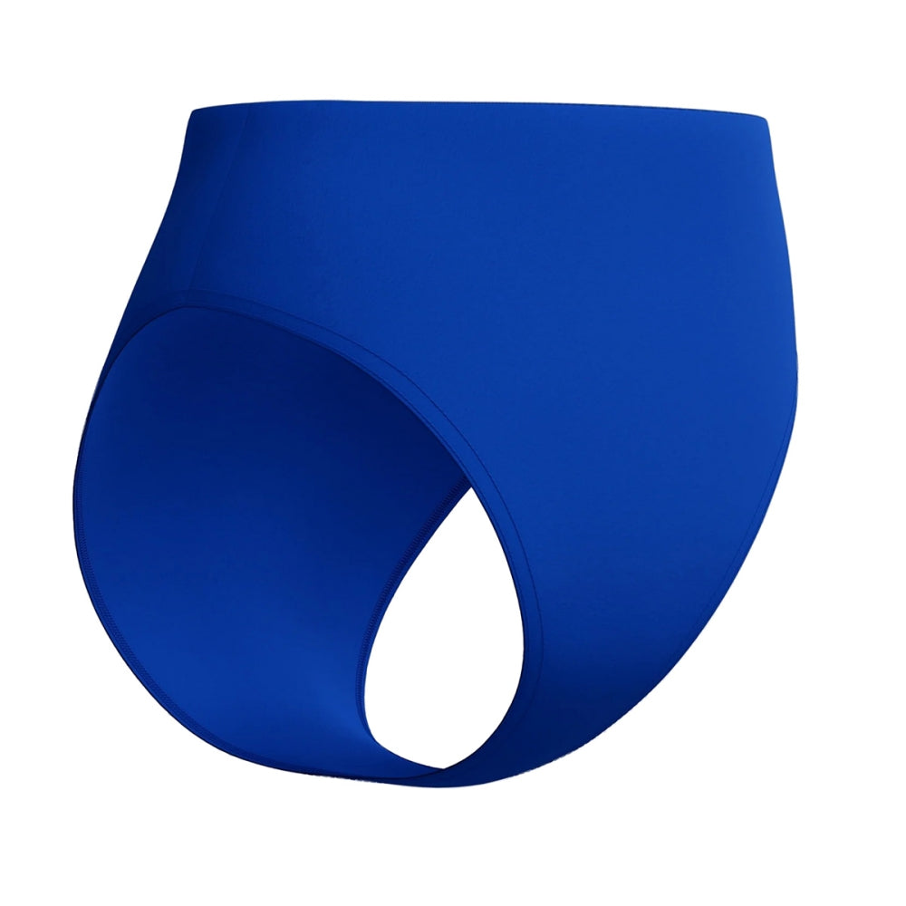 Speedo Womens Solid Cheeky Hi Biki Btt Swimsuits in Blue Color