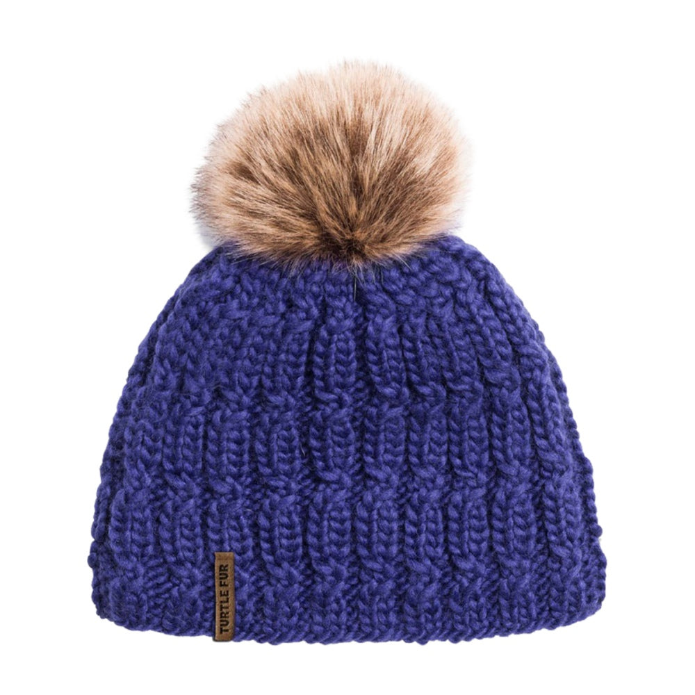 Turtle Fur Womens Fifi Beanie Winter Hats in Blue Color