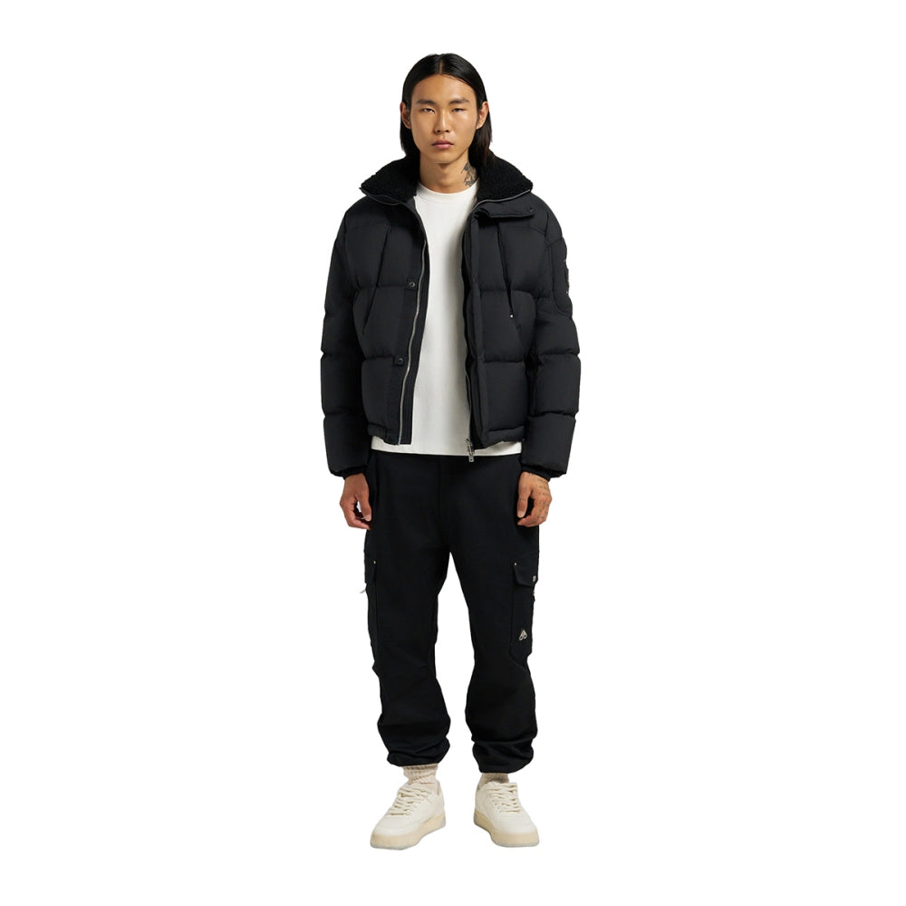 Moose Knuckles Mens Everest 3Qtr Puffer City Coats in Black Color