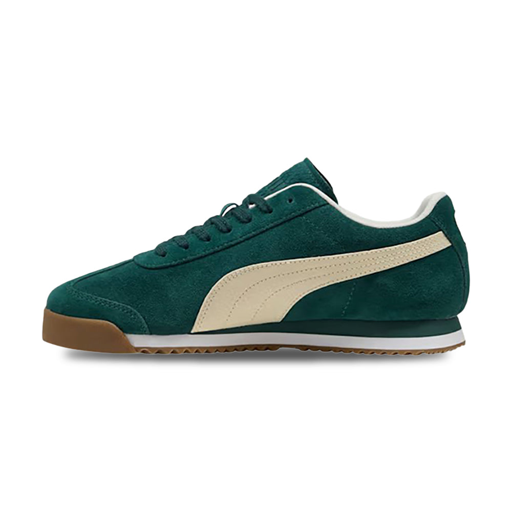 Puma Mens Roma Suede Sneakers in Green Color