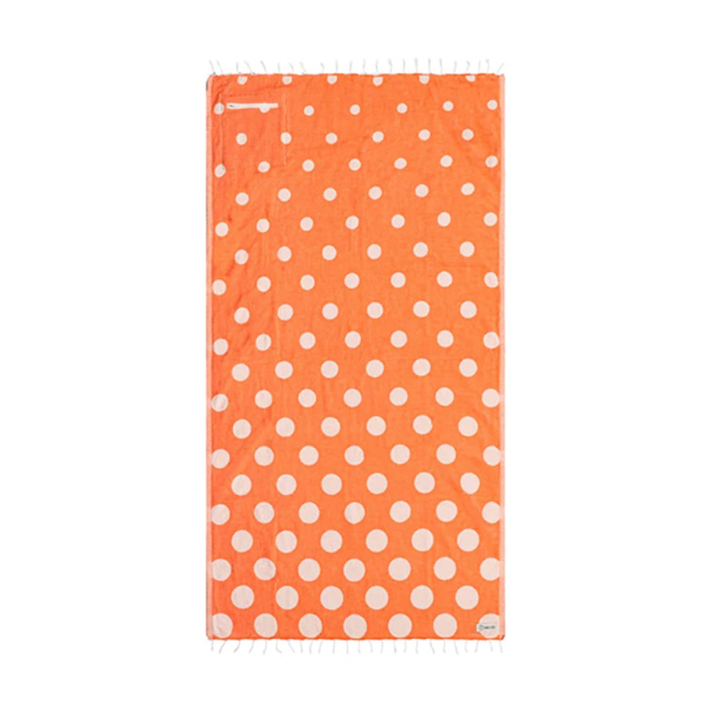Sand Cloud Unisex Polka Dots With Zip Towels in Orange Color