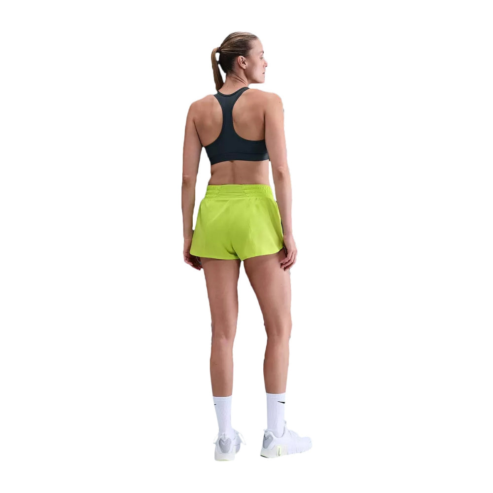 Nike Womens Df One Mr 3In Bl Shorts in Yellow Color