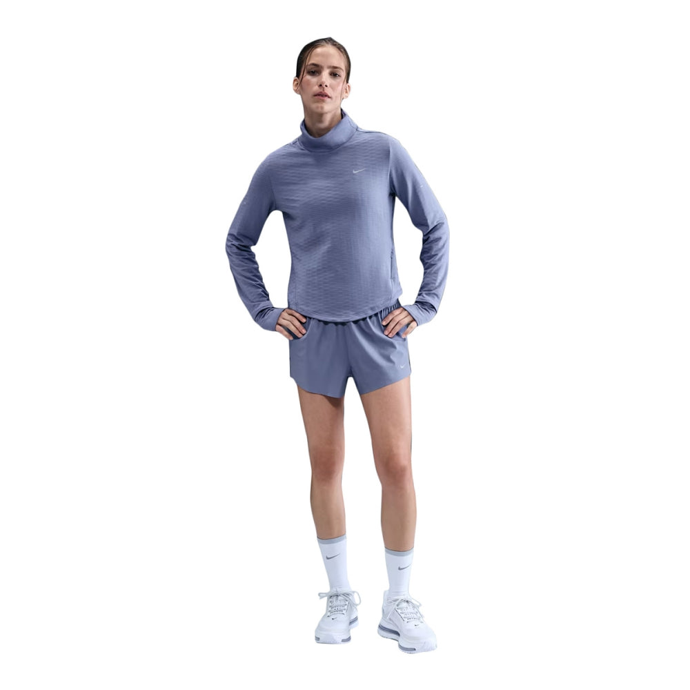Nike Womens Swift TF Turtle Neck Tops in Blue Color