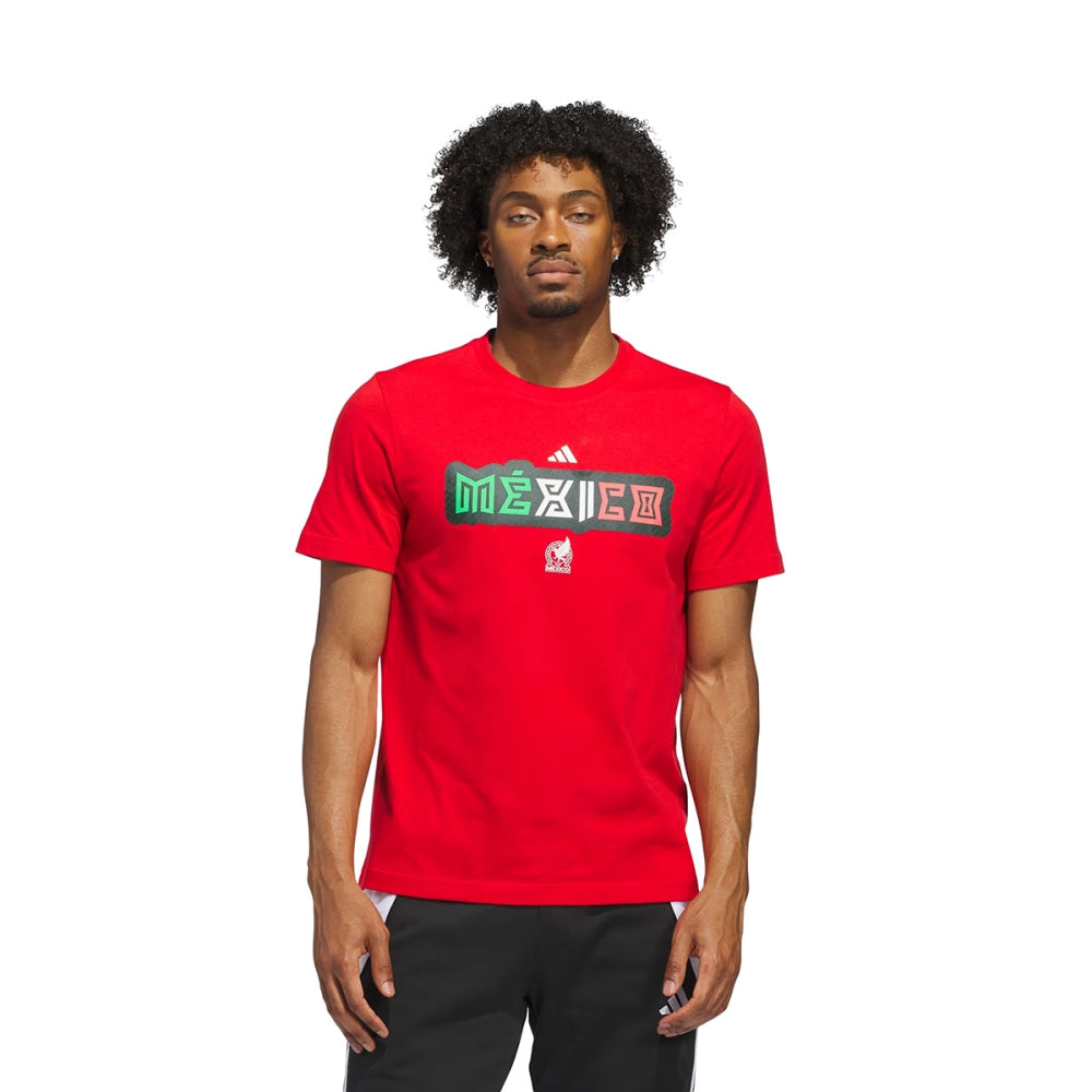 Adidas Mens Wc26 Mexico short sleeve Fan Apparel in Red Color