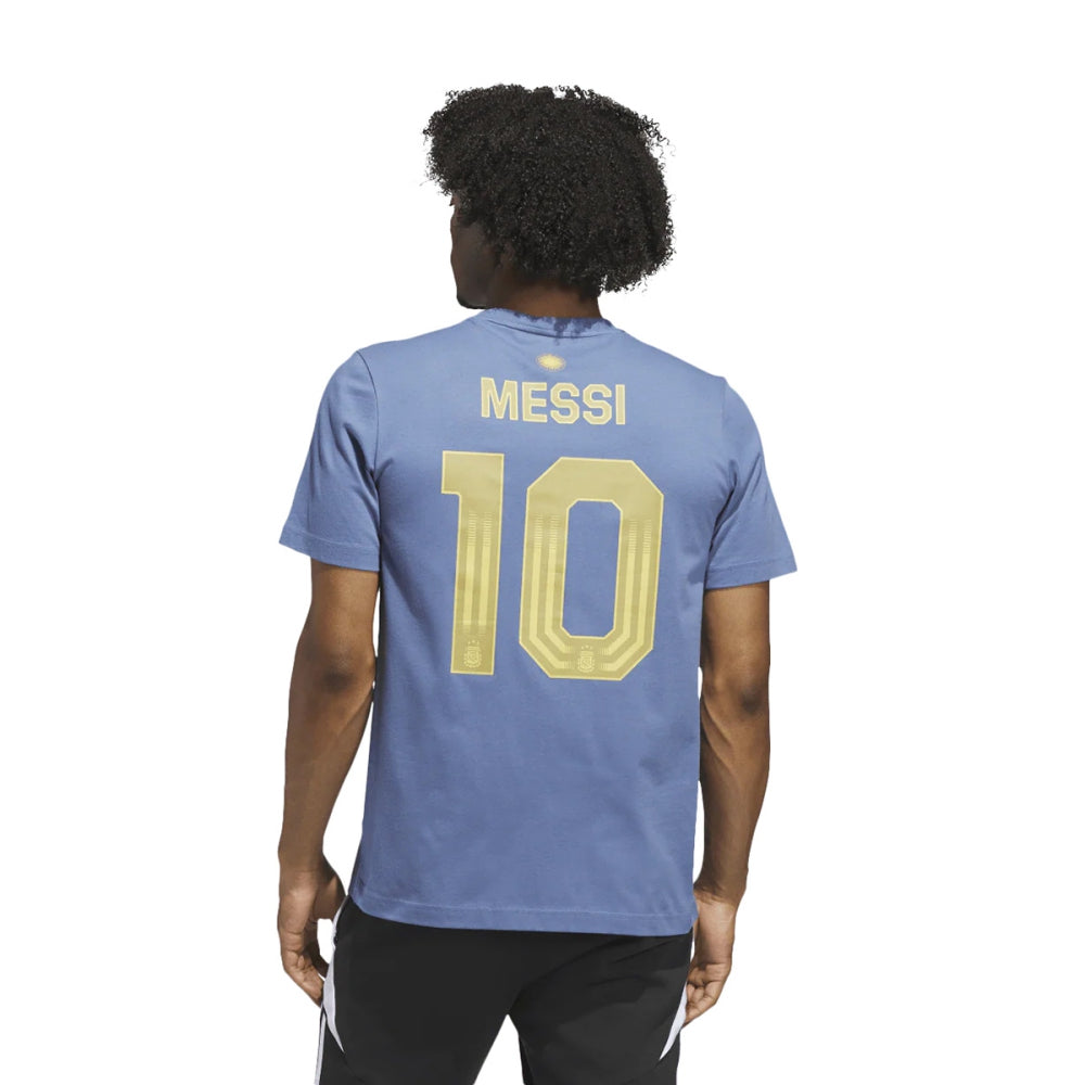Adidas Mens Wc26 Messi Arg Ss Fan Apparel in Blue Color