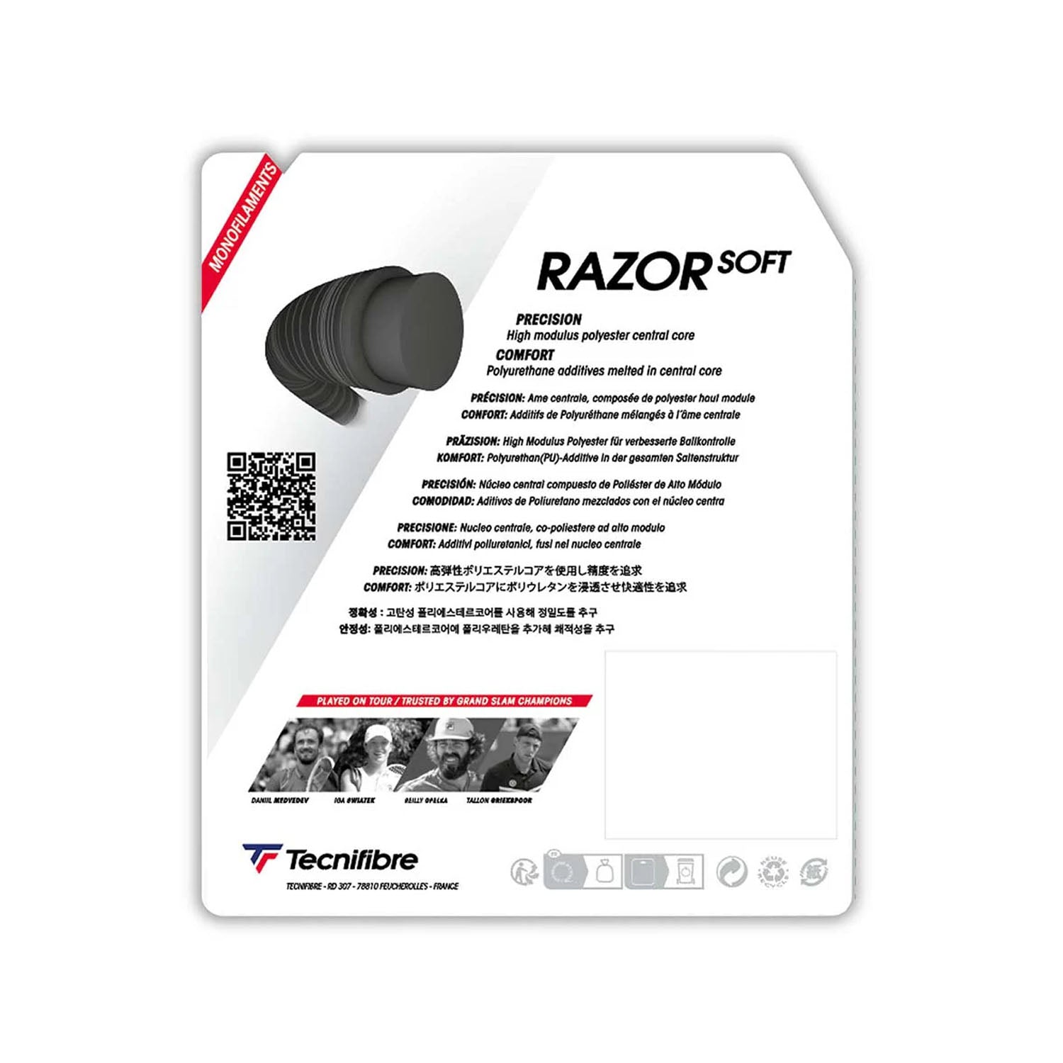 Tecnifibre Razor Soft Tennis Strings in Black Color