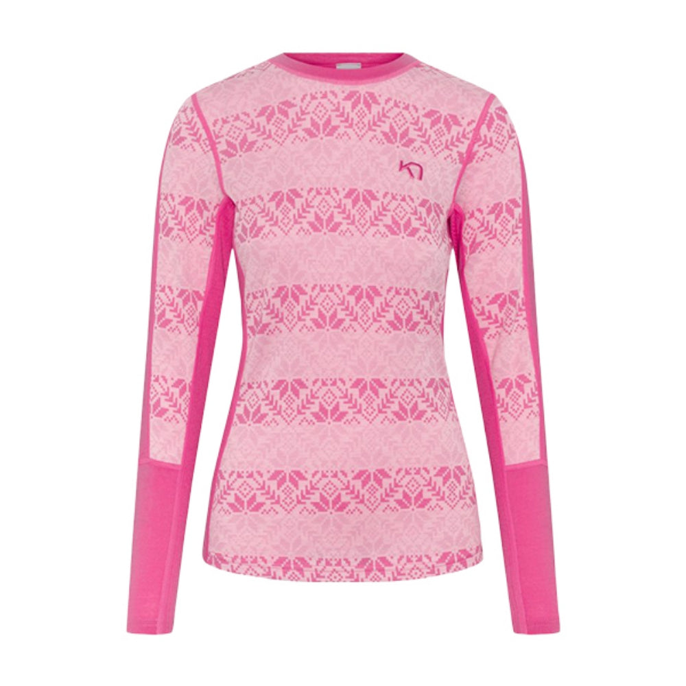 Kari Traa Womens Anna L/S Crew Top Baselayers in Pink Color