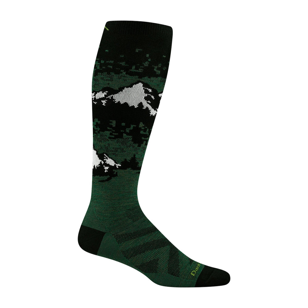 Darn Tough Vermont Mens Cold Smoke Lightweigh Socks in Green Color