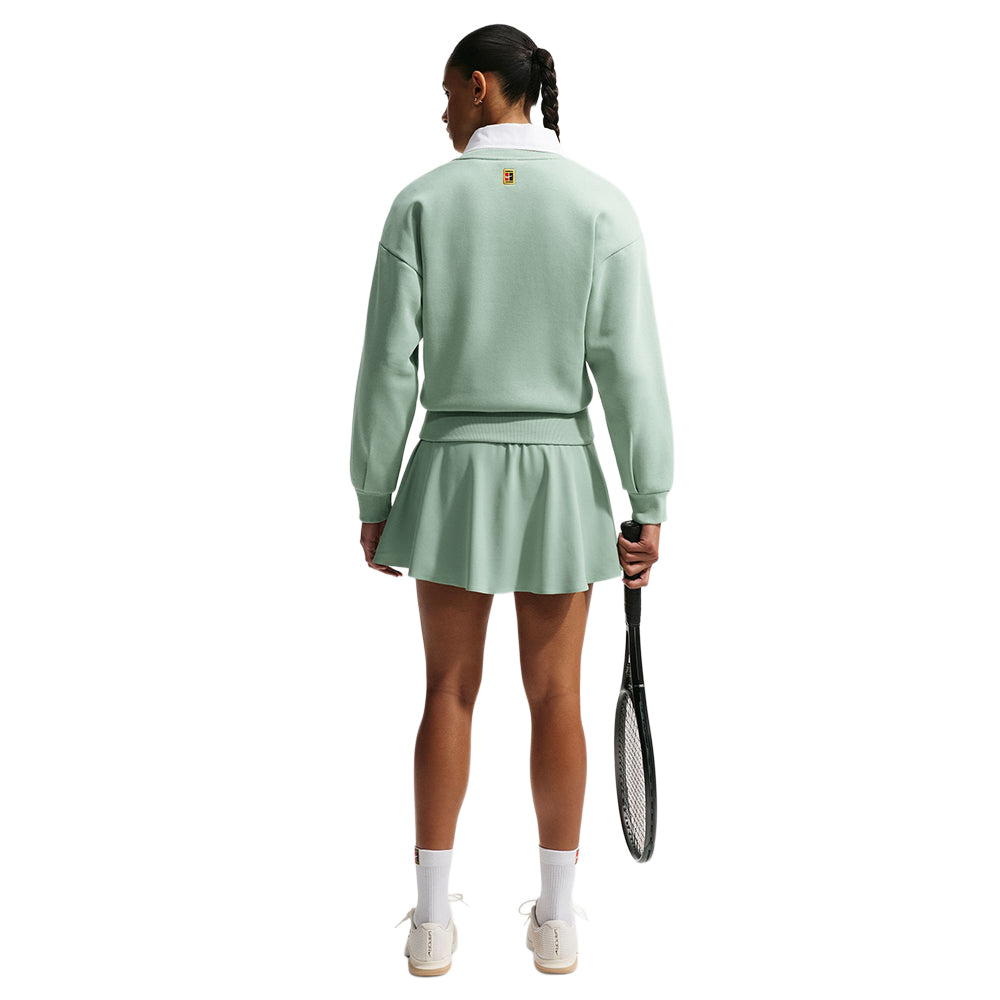 Nike Womens French Terry Crew Neck Pullover in White Color