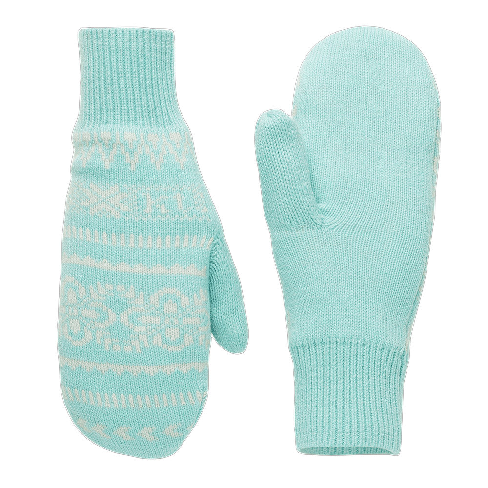 Kari Traa Womens Selma Knit Mittens Winter Gloves in Blue Color