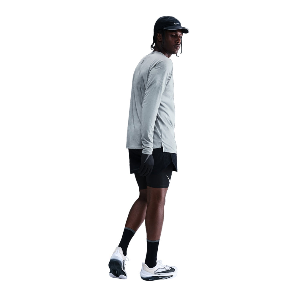 Nike Mens Df Adv Ls Run Top Refl Tops in Grey Color