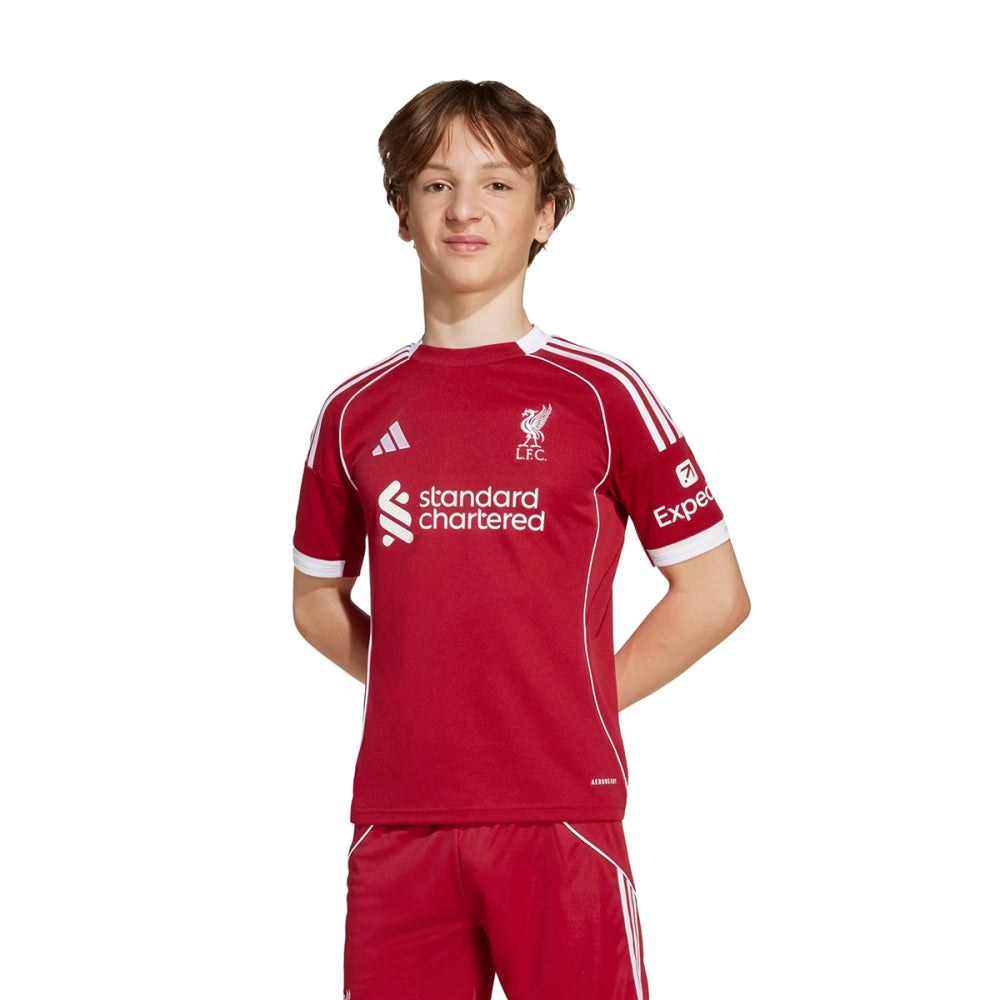 Adidas Kids Liverpool Fc home Rep Jrsy Fan Apparel in Red Color