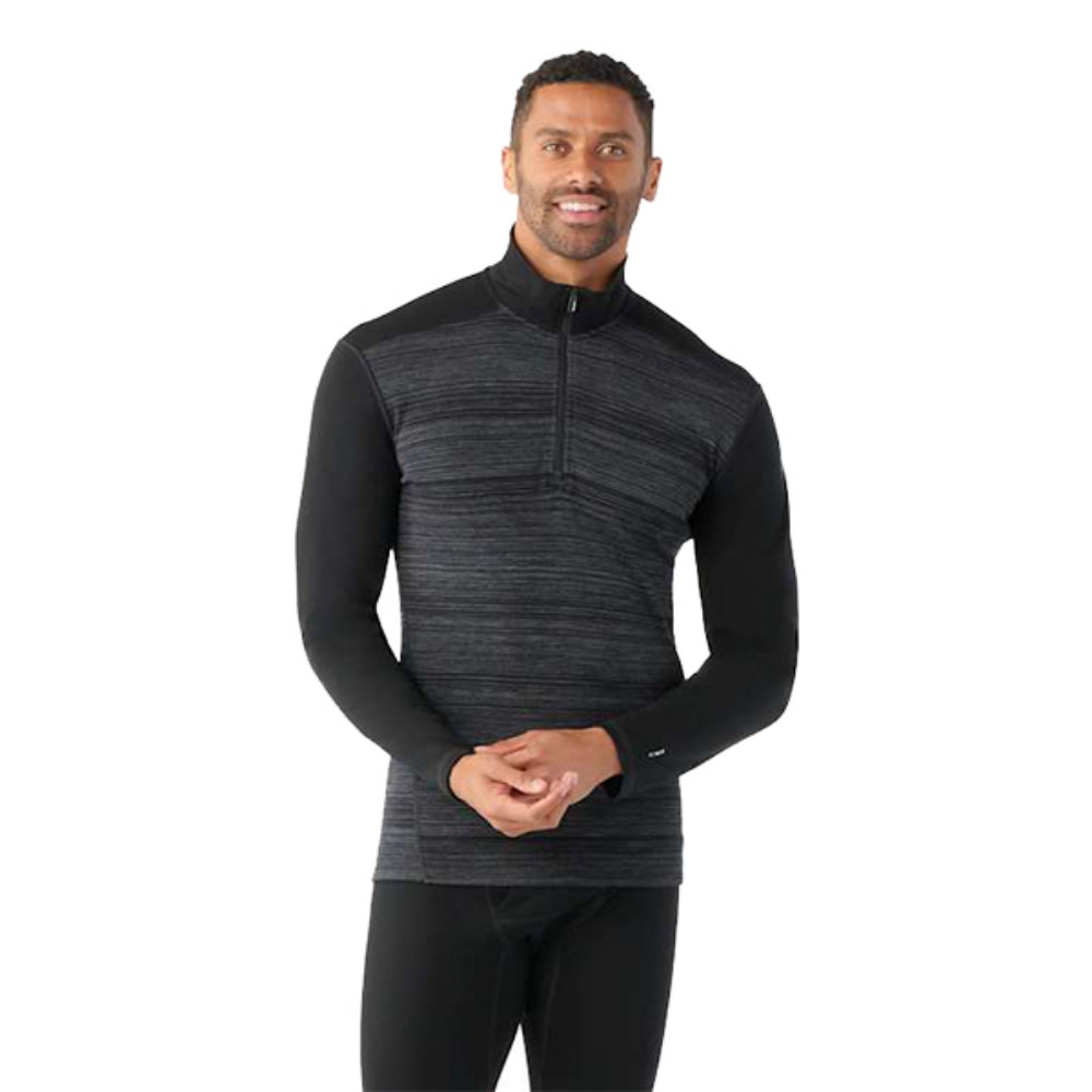 Smartwool Mens Classic Merino 1/4 Zi Baselayers in Black Color