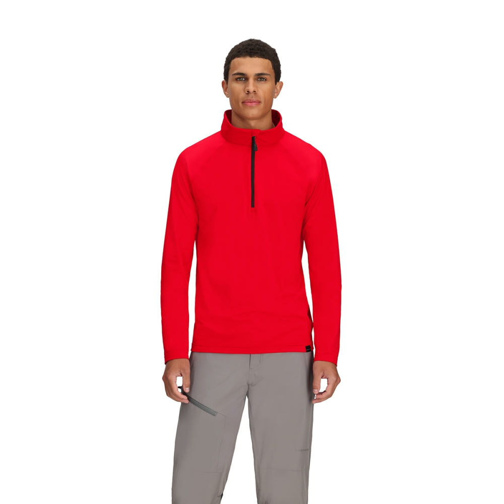 Obermeyer Mens Oly Base Layer Zip664 Midlayer in Red Color