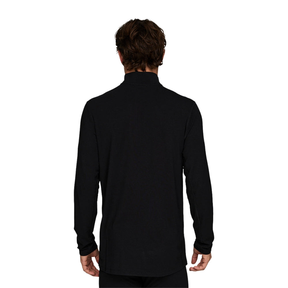 Le Bent Mens Midweight 1/4 Zip Baselayers in Black Color