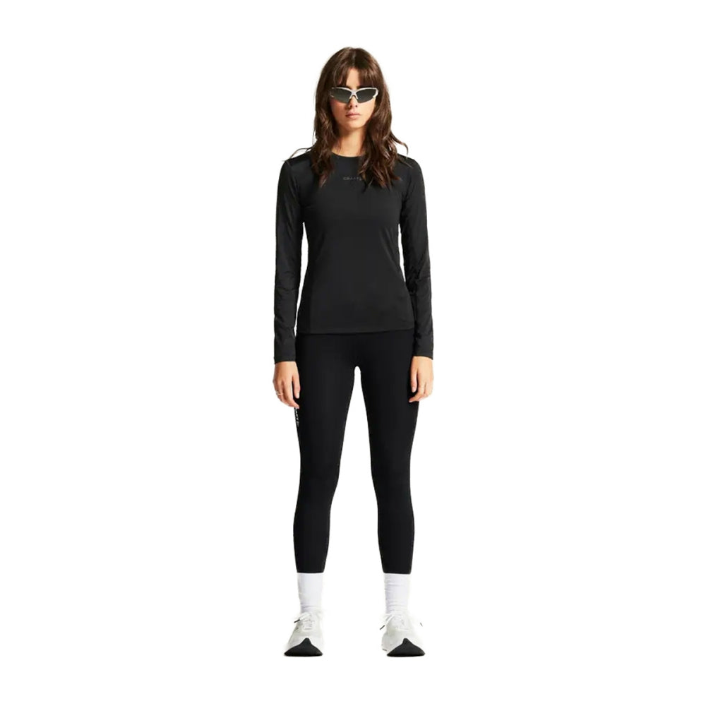 Craft Womens Adv Ess Ls Tee 2 Tops in Black Color