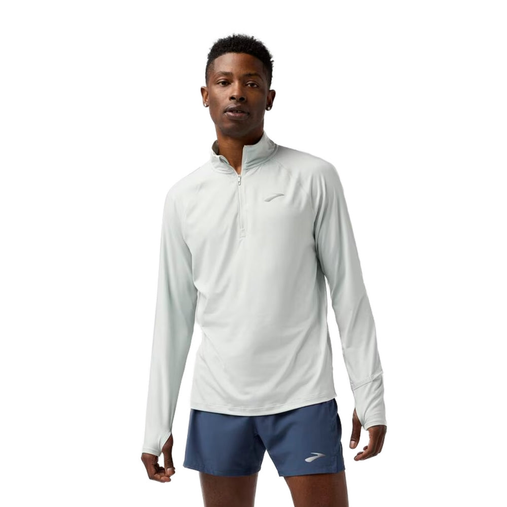 Brooks Mens Dash 1/4 Zip 3.0 Running Jackets in White Color