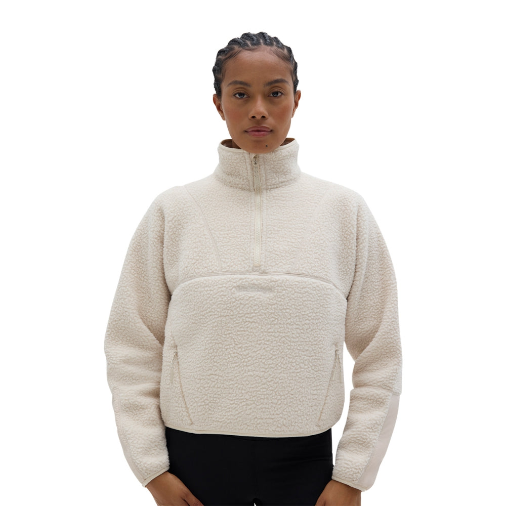 Halfdays Womens Pieper Jacket Fleece Pullover in White Color