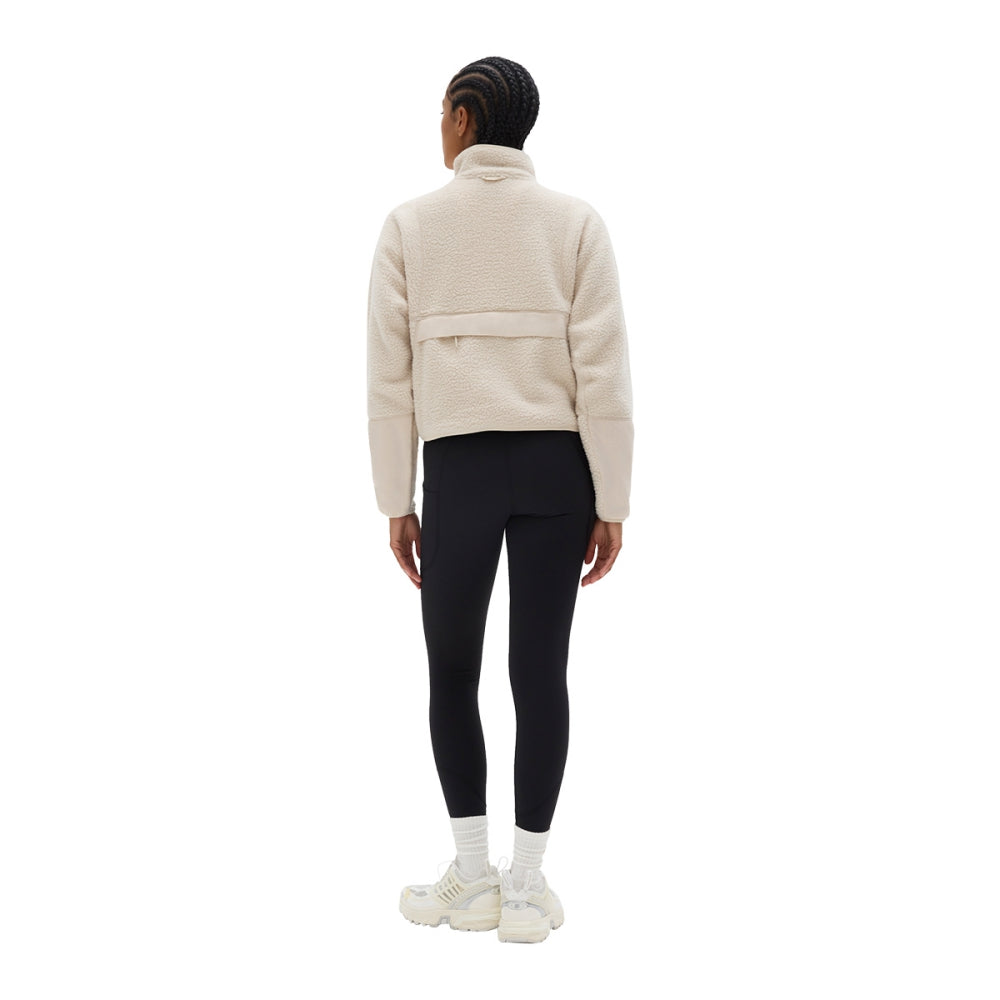Halfdays Womens Pieper Jacket Fleece Pullover in White Color