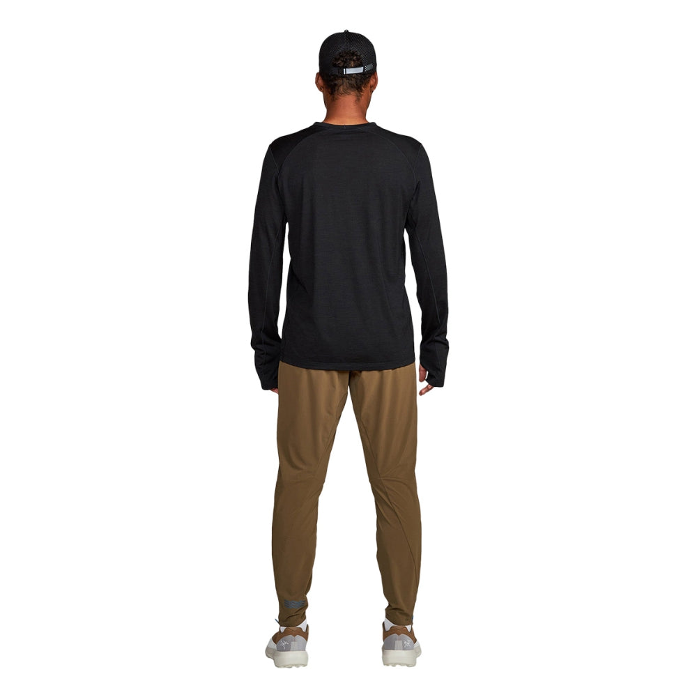 Janji Mens Repeat Merino Ls Tops in Black Color