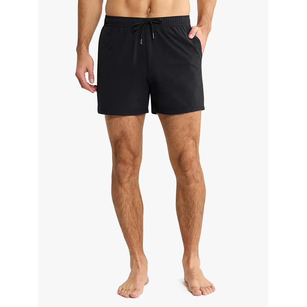 Fair Harbor Clothing Pbc Mens The Bungalo 5 Inch Swimsuits in Black Color