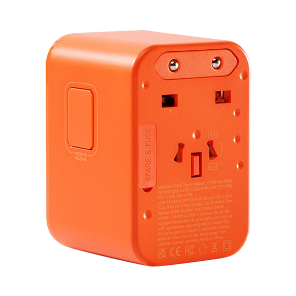 Matador Unisex Global Travel Adapter Travel Accessories in Orange Color