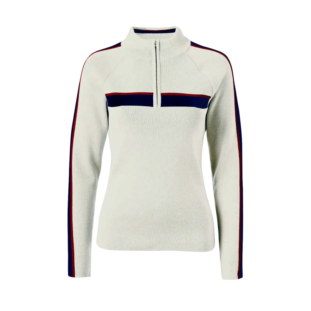 Fera Meister Womens Bailey Zip Sweater Tops in White Color