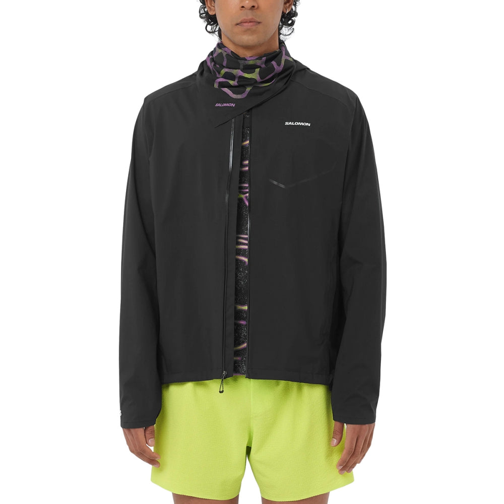 Salomon Mens Bonatti Waterproof Jkt M Running Jackets in Black Color