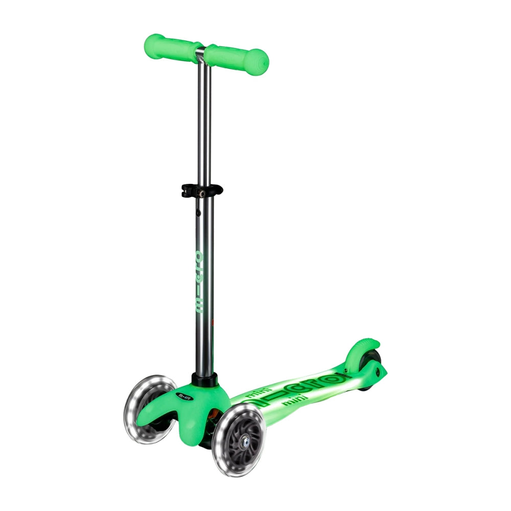 Kickboard Kids Micro Mini Glow Plus Led Scooters in Green Color