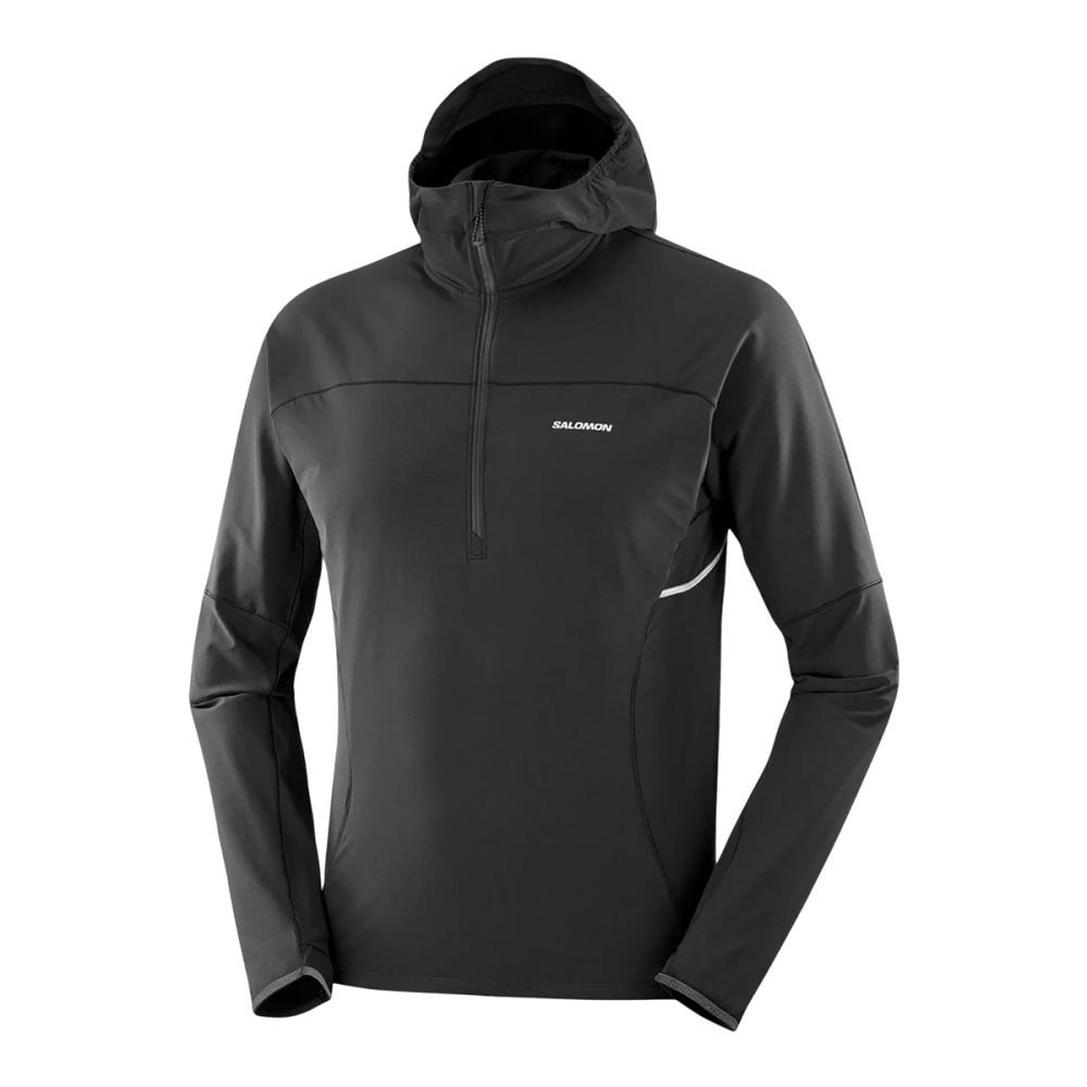 Salomon Mens Sense Aero Hybrid1/2 zipHd Running Jackets in Black Color