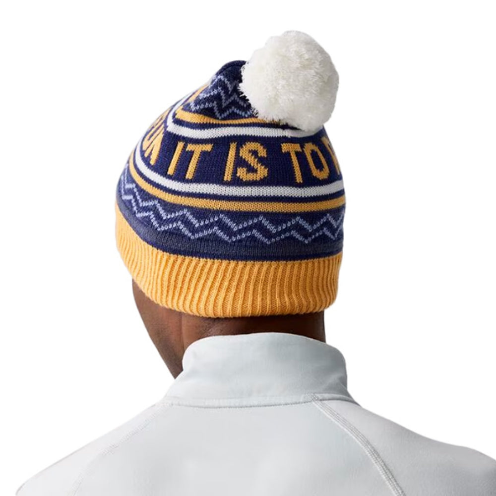 Brooks Unisex Heritage Pom Beanie Winter Hats in Orange Color