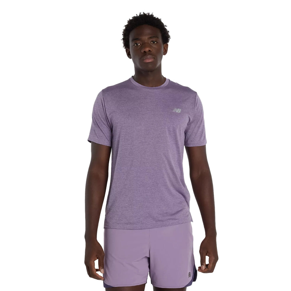 New Balance Mens Athletics Tshirt Tops in Purple Color