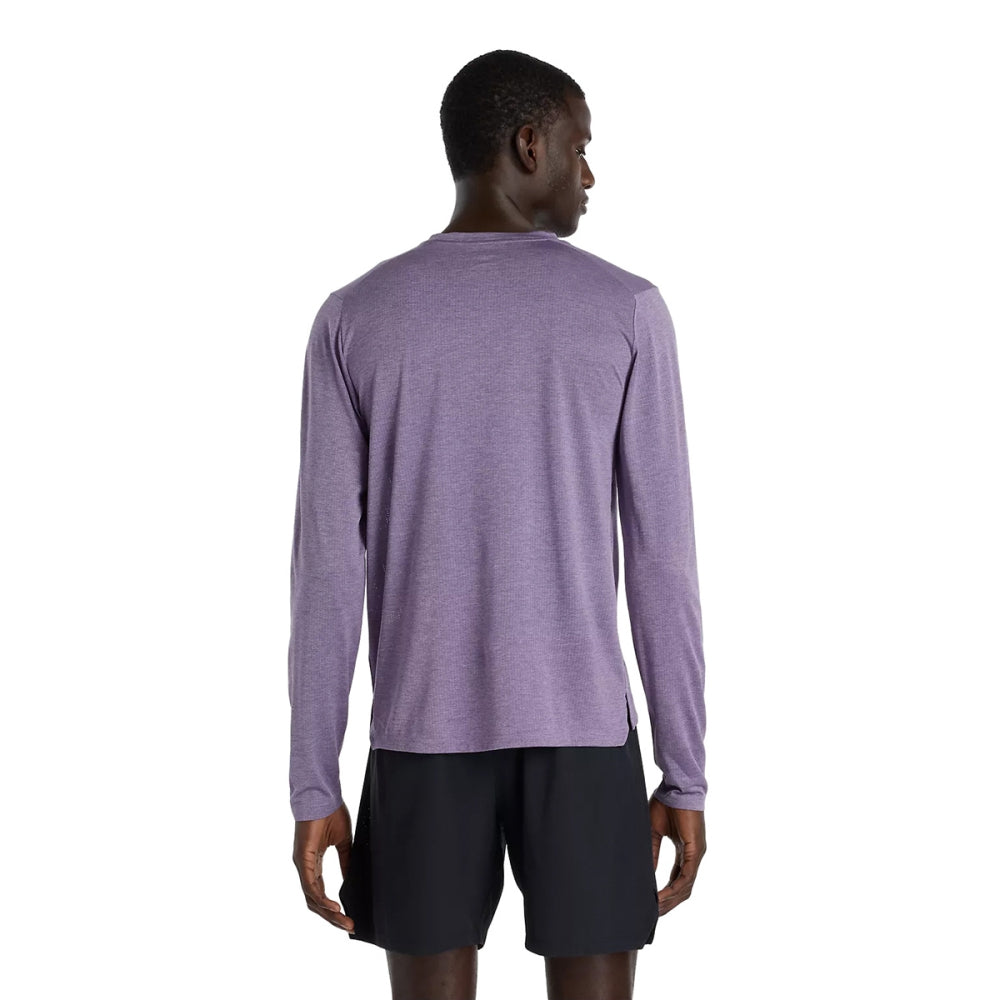 New Balance Mens Athletics Ls Tops in Purple Color