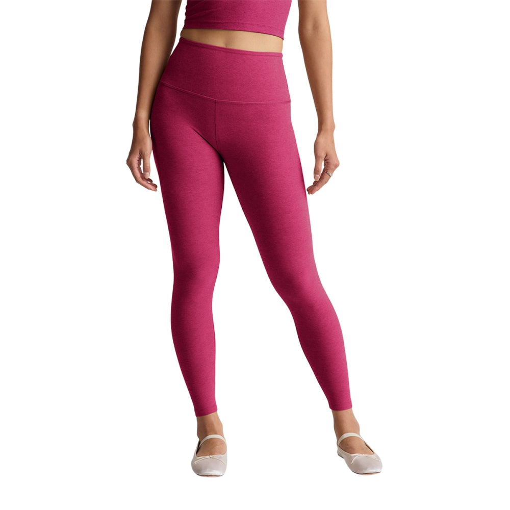 Beyond Yoga Womens Sd Caught In The Midi Hw Tights in Pink Color
