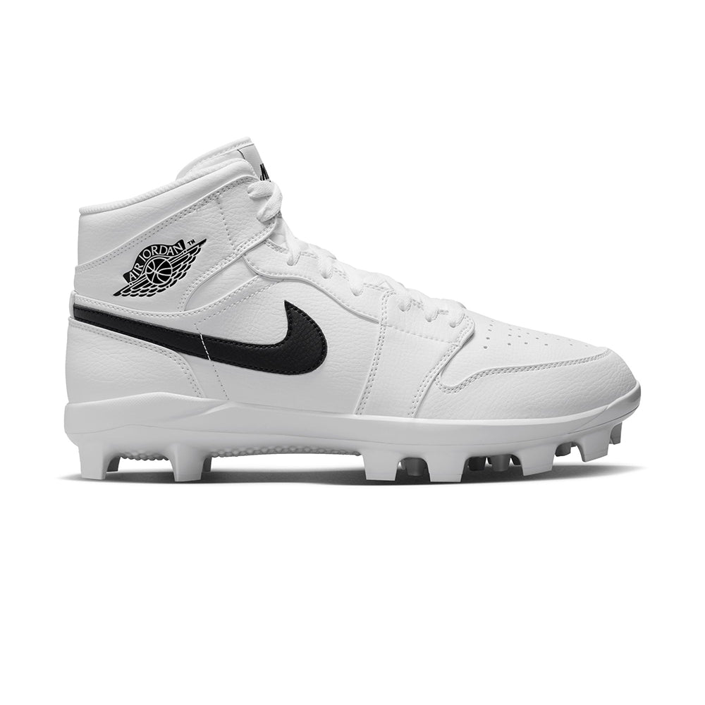 Jordan Mens Air Jordan 1 High Cleat Baseball Cleats in White Color