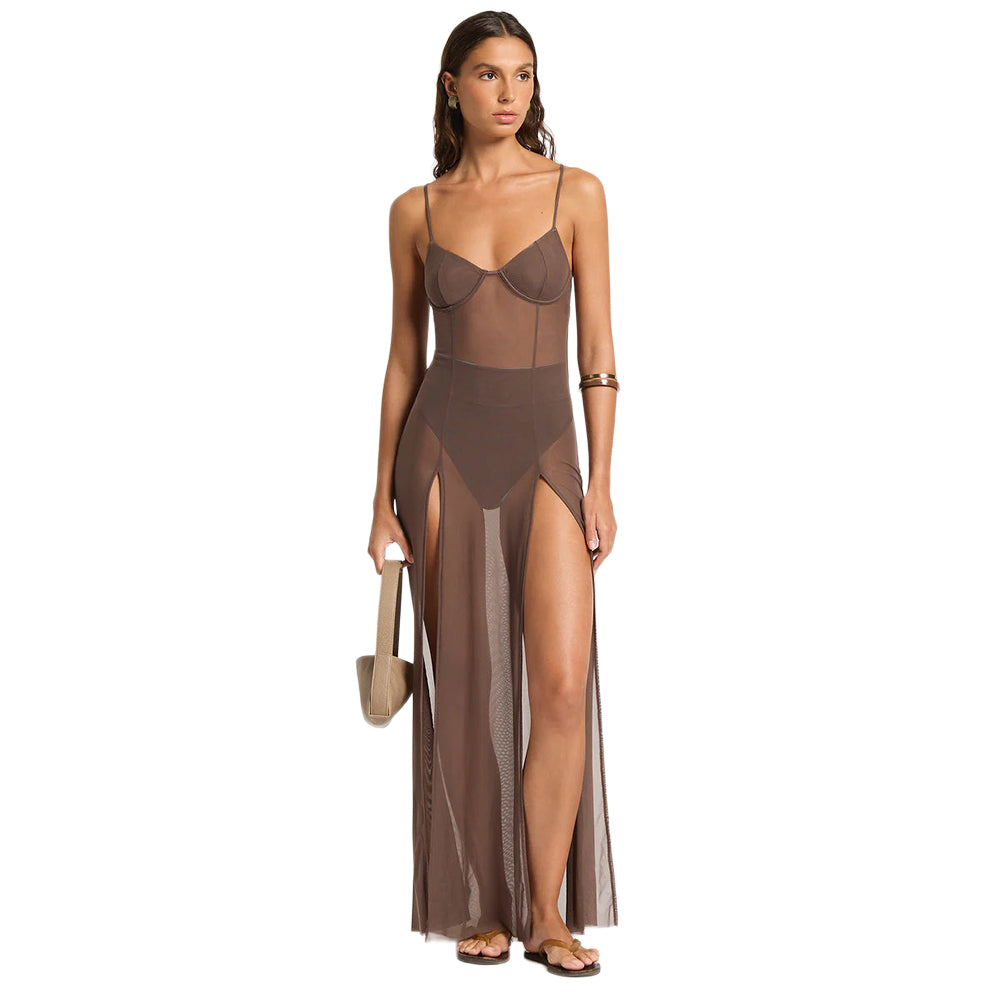 Bound By Bond-Eye Womens Tate Maxi Dress in Brown Color