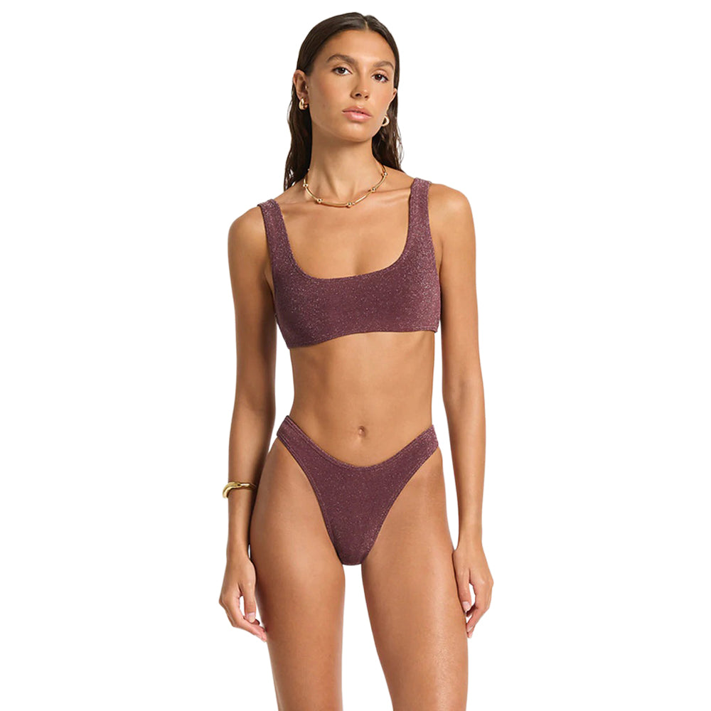 Bound By Bond-Eye Womens Christy Brief Swimsuits in Purple Color