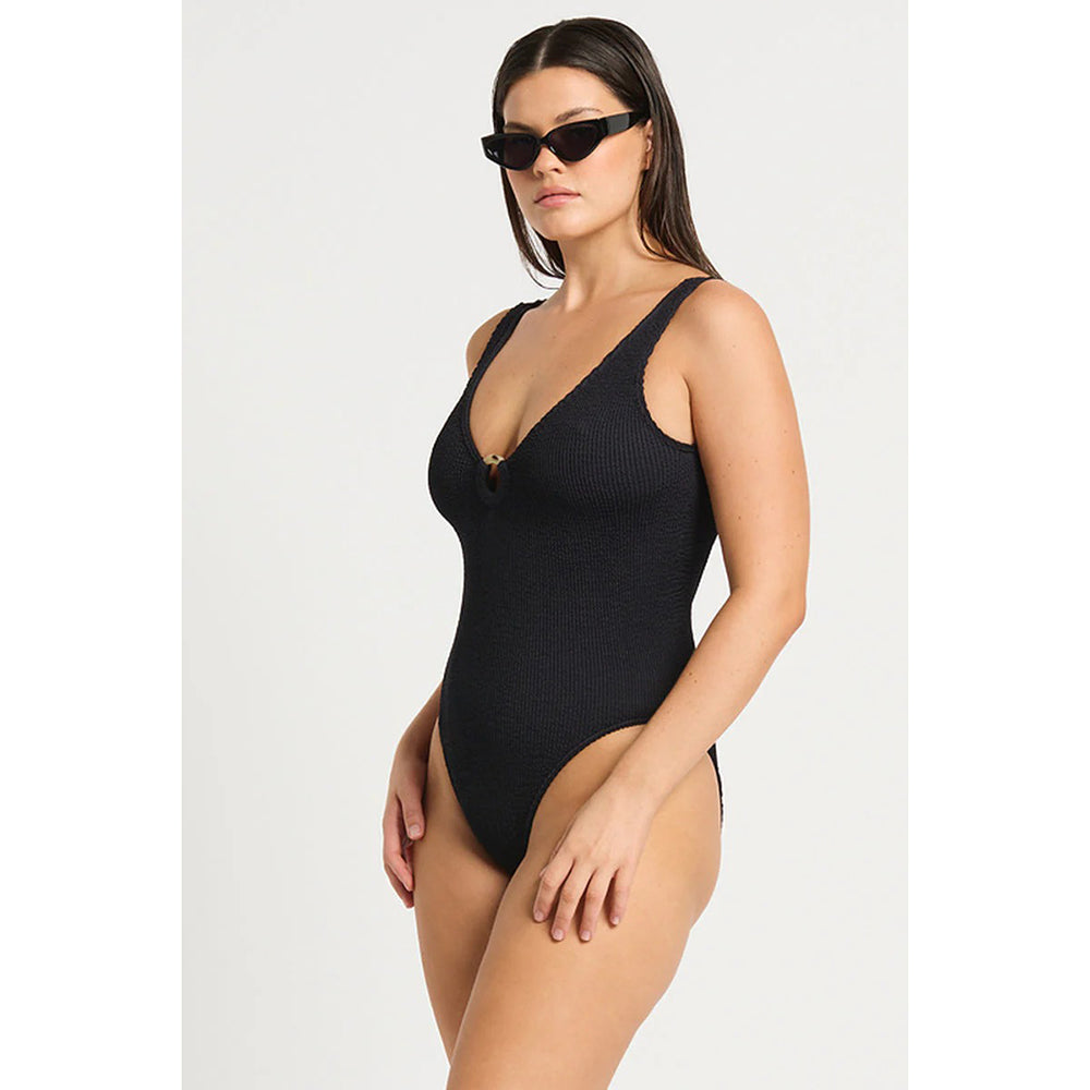 Bound By Bond-Eye Womens Ring Mara One Piece Swimsuits in Black Color