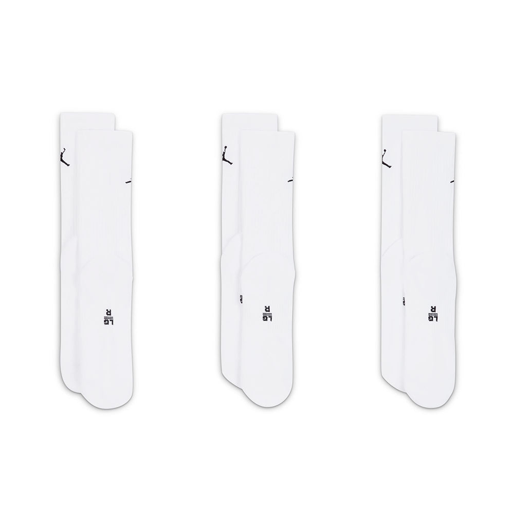 Nike Unisex Jordan 3Pk Everyday Crew Socks in White Color