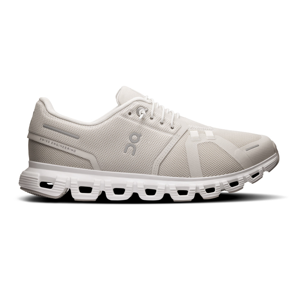 On Womens Cloud 6 Wide Womens Sneakers in White Color