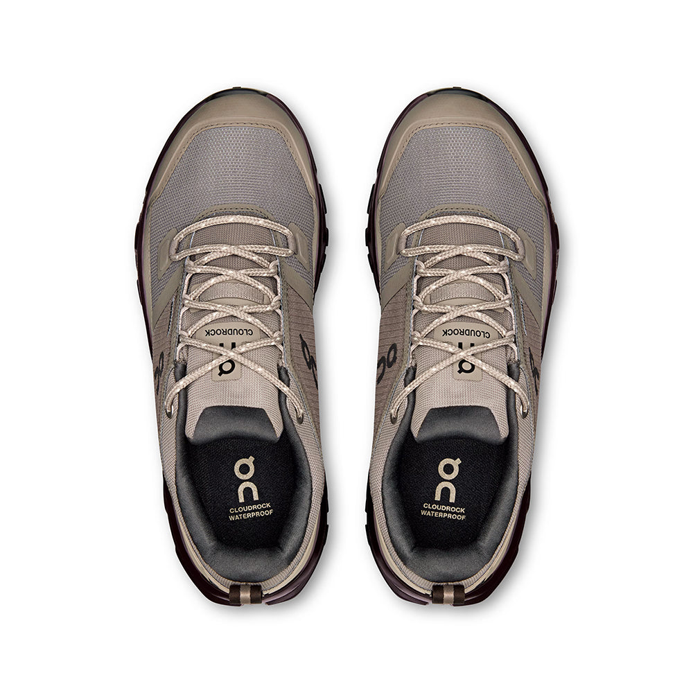 On Womens Cloudrock Low Wp Boots in Grey Color