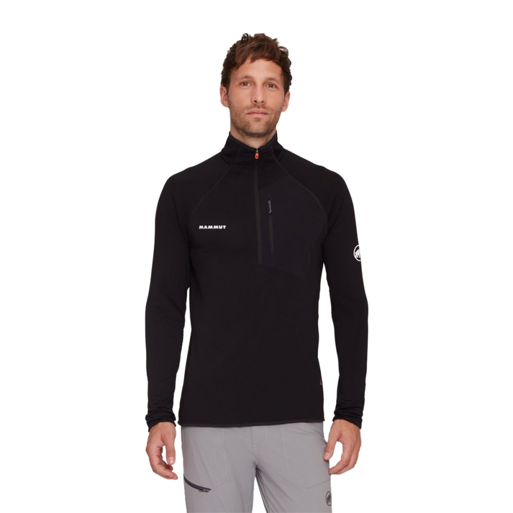 Mammut Mens Aenergy Light Mlhalf Zip Midlayer in Black Color
