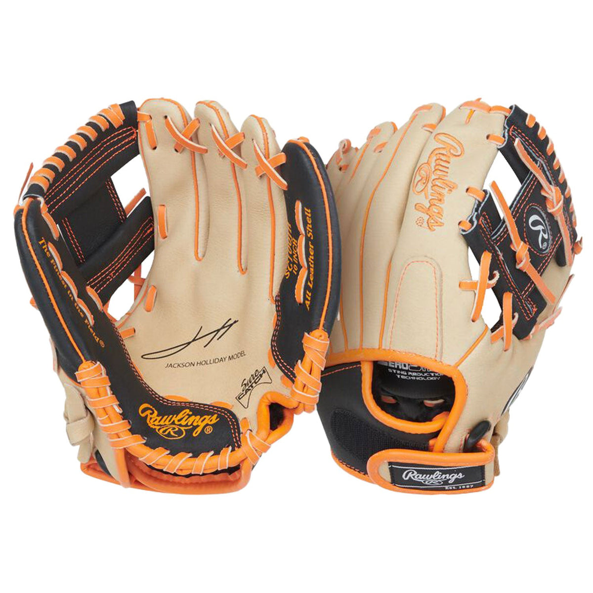 Rawlings Kids 10.00 Sure Catch Holiday Baseball Gloves in Brown Color