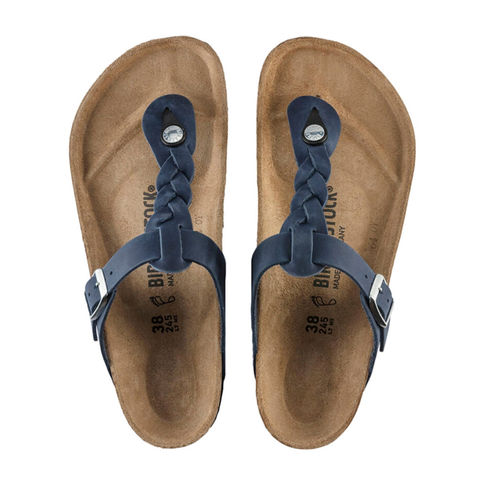 Birkenstock Womens Gizeh Braided Fl Navy R Sandals in Blue Color