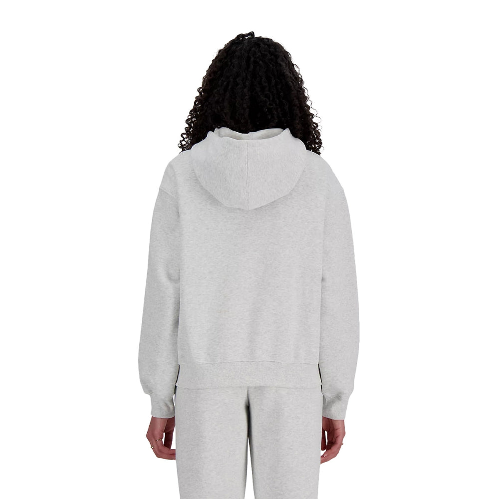 New Balance Womens Se Fleece Hoodie Pullover in Grey Color