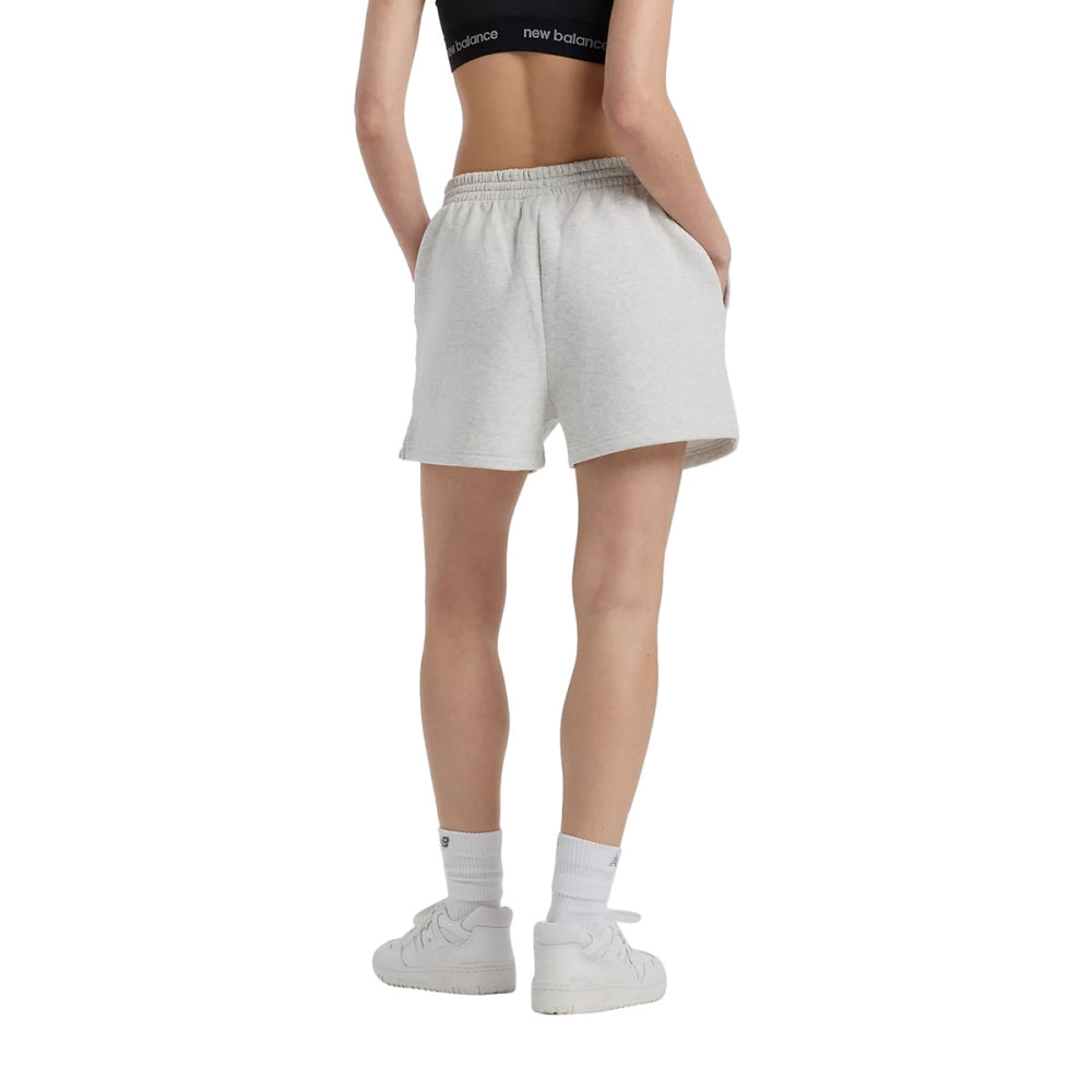 New Balance Womens Se Fleece Short in Grey Color