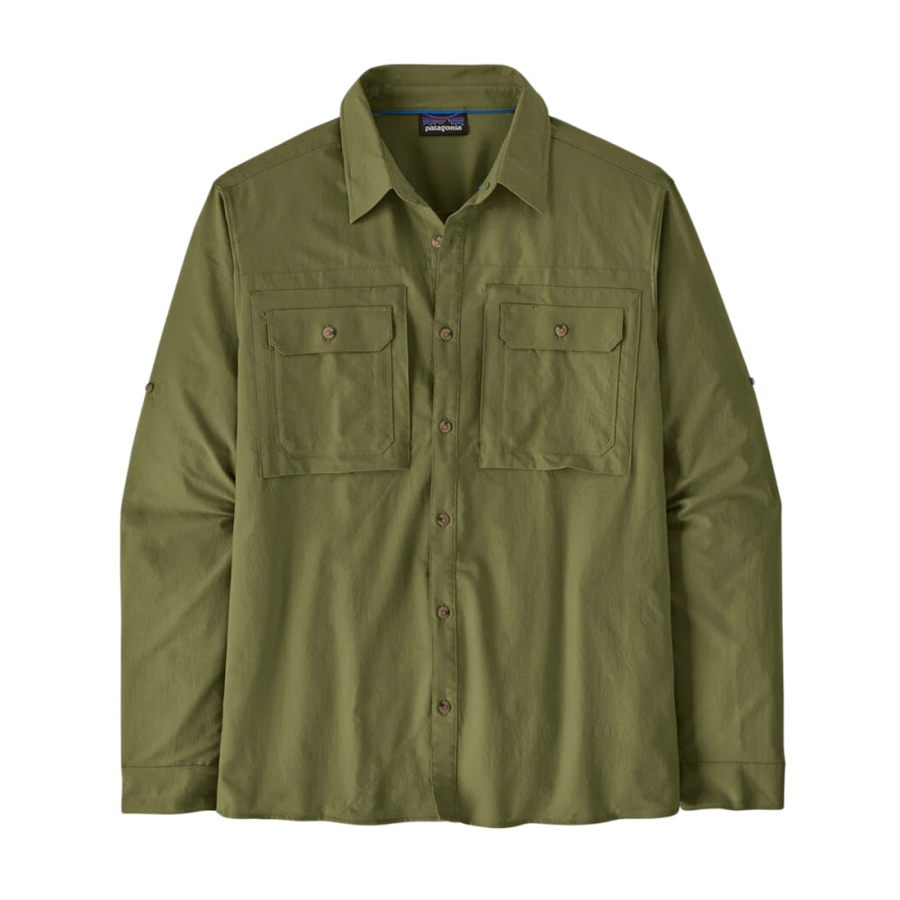 Patagonia MensL/S Self Guided Sun S Tops in Green Color